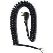 General Cable Industries Carol 02551.70.01 12' Coiled Power Tool Extension/Power Supply Cord, 16awg 15a/125v-Black 02551.70.01